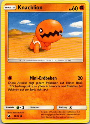 Pokémon-Karte Knacklion 32/70 Majestät Der Drachen