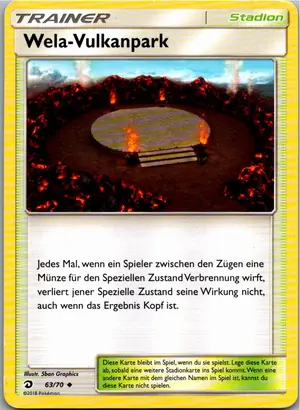 Pokémon-Karte Wela-Vulkanpark 63/70 Majestät Der Drachen