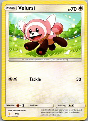 Pokémon-Karte Velursi 4/30 SM trainer Kit (Alolan Raichu)