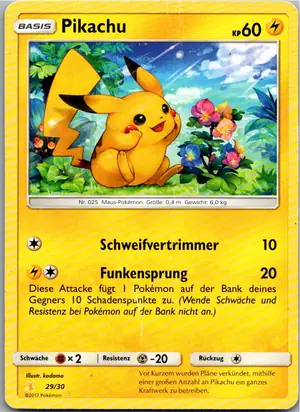 Pokémon-Karte Pikachu 29/30 SM trainer Kit (Alolan Raichu)