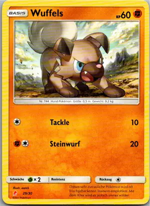 Pokémon-Karte Wuffels 29/30 SM trainer Kit (Lycanroc)