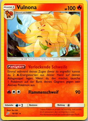 Pokémon-Karte Vulnona 16/181 Teams Sind Trumpf