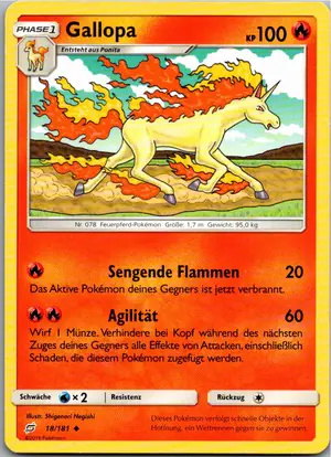 Pokémon-Karte Gallopa 18/181 Teams Sind Trumpf
