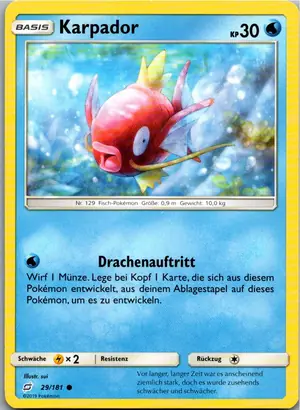 Pokémon-Karte Karpador 29/181 Teams Sind Trumpf