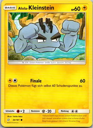 Pokémon-Karte Alola-Kleinstein 34/181 Teams Sind Trumpf