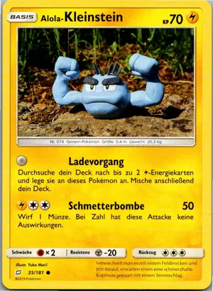 Pokémon-Karte Alola-Kleinstein 35/181 Teams Sind Trumpf