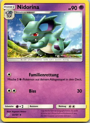 Pokémon-Karte Nidorina 55/181 Teams Sind Trumpf