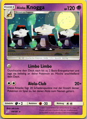 Pokémon-Karte Knogga 64/181 Teams Sind Trumpf