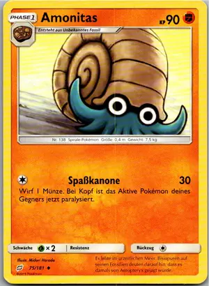 Pokémon-Karte Amonitas 75/181 Teams Sind Trumpf