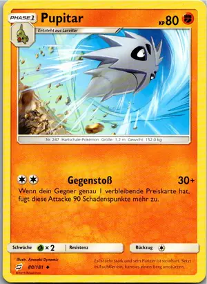 Pokémon-Karte Pupitar 80/181 Teams Sind Trumpf