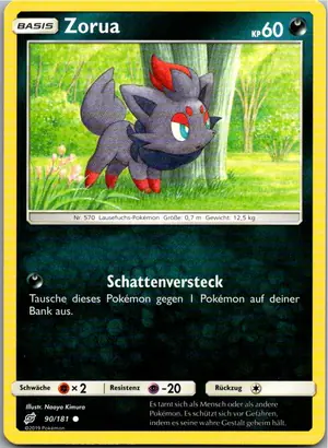 Pokémon-Karte Zorua 90/181 Teams Sind Trumpf