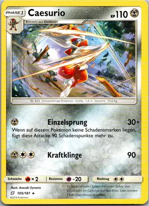 Pokémon-Karte Caesurio 105/181 Teams Sind Trumpf