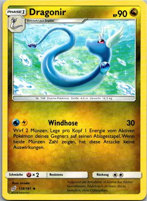 Pokémon-Karte Dragonir 118/181 Teams Sind Trumpf