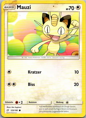 Pokémon-Karte Mauzi 125/181 Teams Sind Trumpf