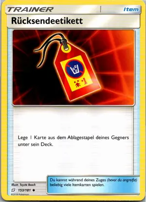 Rücksendeetikett Exemplar 1,25 €