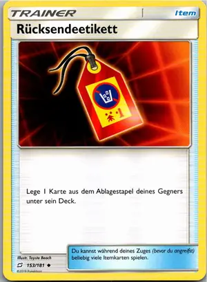 Pokémon-Karte Rücksendeetikett 153/181 Teams Sind Trumpf