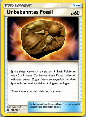 Pokémon-Karte Unbekanntes Fossil 155/181 Teams Sind Trumpf