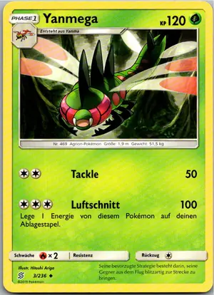 Pokémon-Karte Yanmega 3/236 Bund der Gleichgesinnten