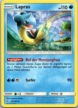 Pokémon-Karte Lapras 36/236 Bund der Gleichgesinnten