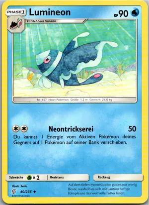 Pokémon-Karte Lumineon 40/236 Bund der Gleichgesinnten