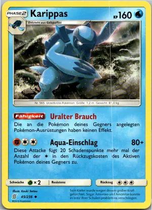 Pokémon-Karte Karippas 45/236 Bund der Gleichgesinnten