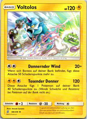 Pokémon-Karte Voltolos 68/236 Bund der Gleichgesinnten