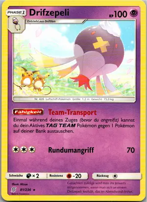 Pokémon-Karte Drifzepeli 81/236 Bund der Gleichgesinnten
