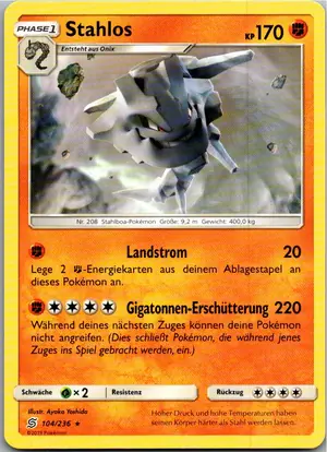 Pokémon-Karte Stahlos 104/236 Bund der Gleichgesinnten