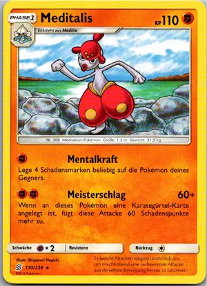 Pokémon-Karte Meditalis 110/236 Bund der Gleichgesinnten