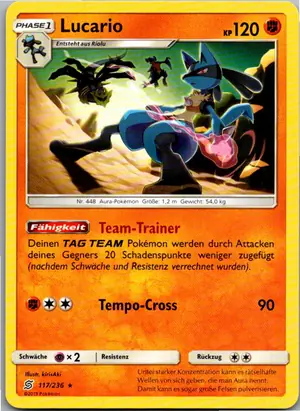 Pokémon-Karte Lucario 117/236 Bund der Gleichgesinnten