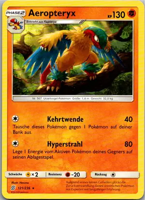 Pokémon-Karte Aeropteryx 121/236 Bund der Gleichgesinnten