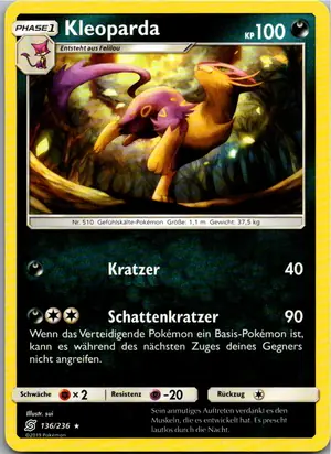 Pokémon-Karte Kleoparda 136/236 Bund der Gleichgesinnten