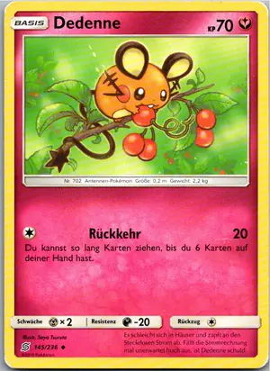 Pokémon-Karte Dedenne 145/236 Bund der Gleichgesinnten