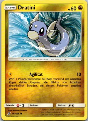 Pokémon-Karte Dratini 147/236 Bund der Gleichgesinnten