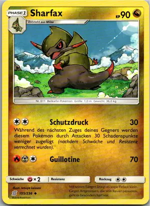 Pokémon-Karte Sharfax 155/236 Bund der Gleichgesinnten