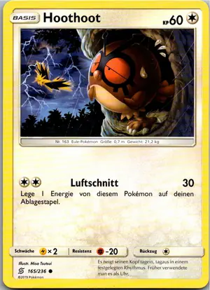 Pokémon-Karte Hoothoot 165/236 Bund der Gleichgesinnten