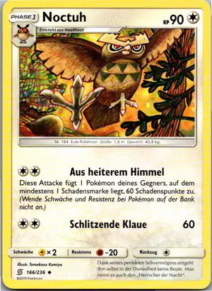 Pokémon-Karte Noctuh 166/236 Bund der Gleichgesinnten