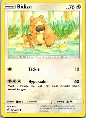 Pokémon-Karte Bidiza 171/236 Bund der Gleichgesinnten