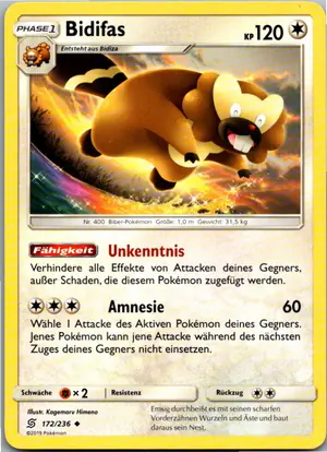 Pokémon-Karte Bidifas 172/236 Bund der Gleichgesinnten