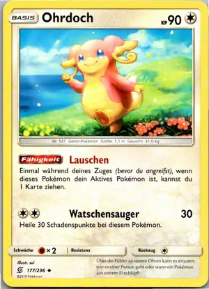 Pokémon-Karte Ohrdoch 177/236 Bund der Gleichgesinnten