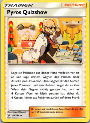 Pokémon-Karte Pyros Quizshow 186/236 Bund der Gleichgesinnten