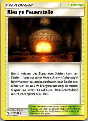 Pokémon-Karte Riesige Feuerstelle 197/236 Bund der Gleichgesinnten