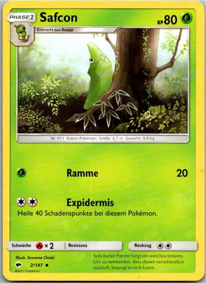 Pokémon-Karte Safcon 2/147 Nacht in Flammen