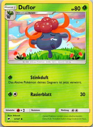 Pokémon-Karte Duflor 5/147 Nacht in Flammen