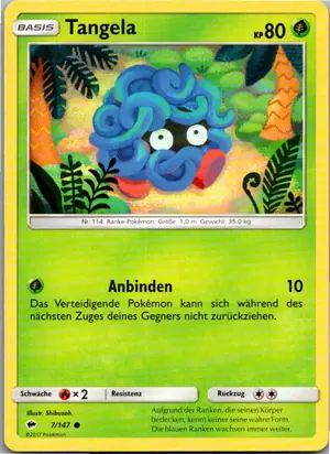 Pokémon-Karte Tangela 7/147 Nacht in Flammen