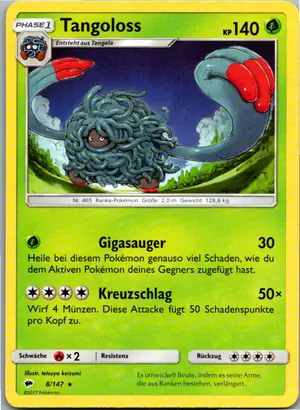 Pokémon-Karte Tangoloss 8/147 Nacht in Flammen
