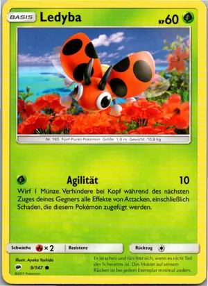 Pokémon-Karte Ledyba 9/147 Nacht in Flammen