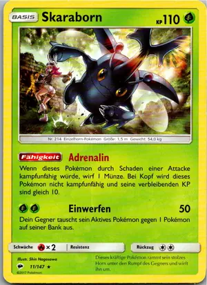 Pokémon-Karte Skaraborn 11/147 Nacht in Flammen
