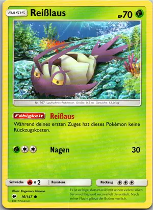 Pokémon-Karte Reißlaus 16/147 Nacht in Flammen