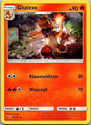 Pokémon-Karte Glutexo 19/147 Nacht in Flammen